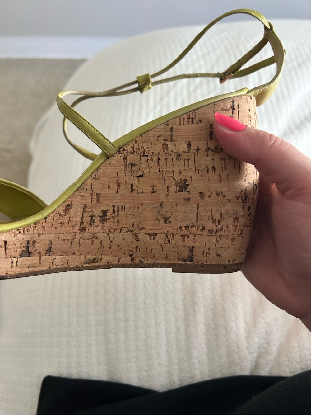 Prada Olive Green Cork Wedge Sandals - Women's - Picture 5 of 5